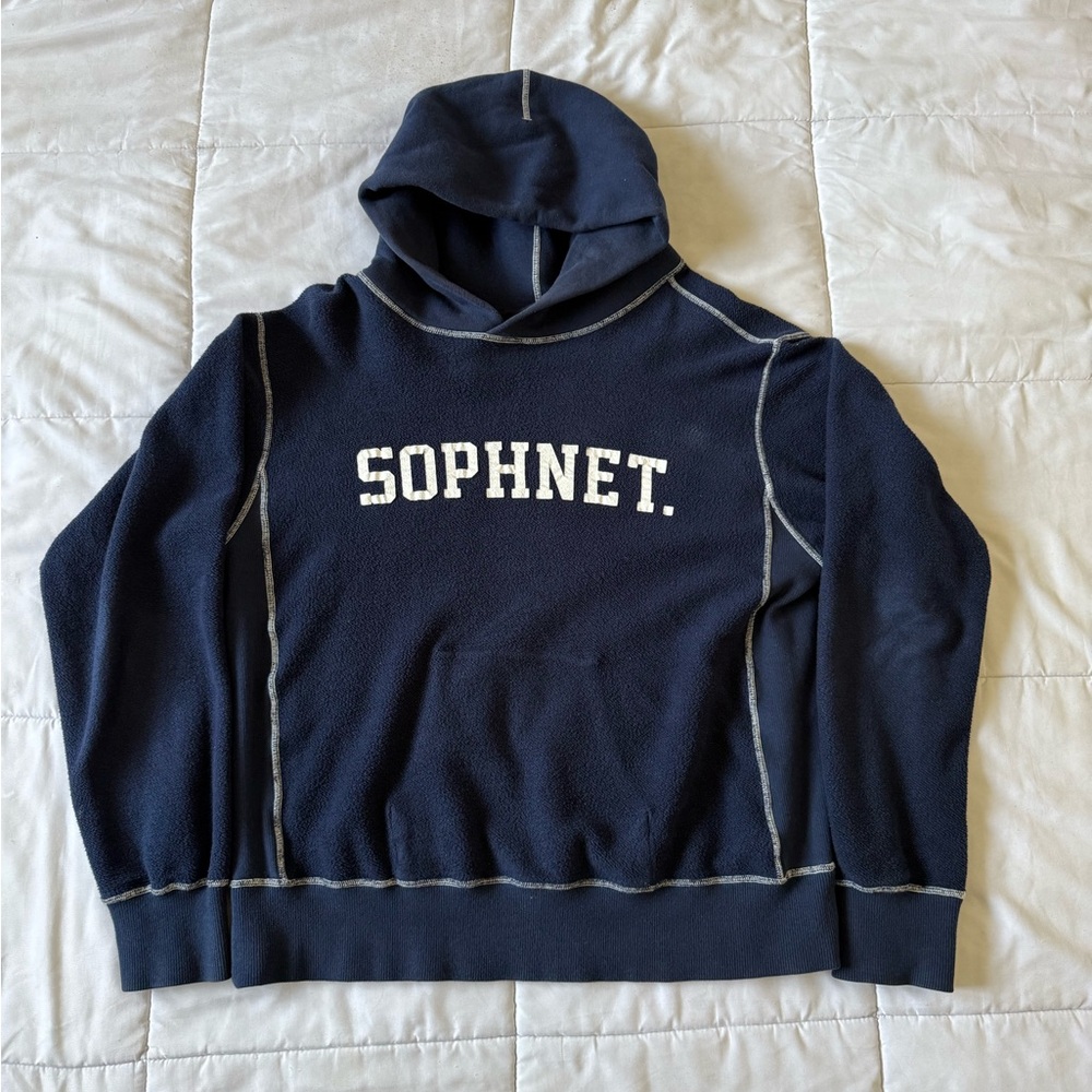 SOPHNET. Reversible Men's Navy Hoodie